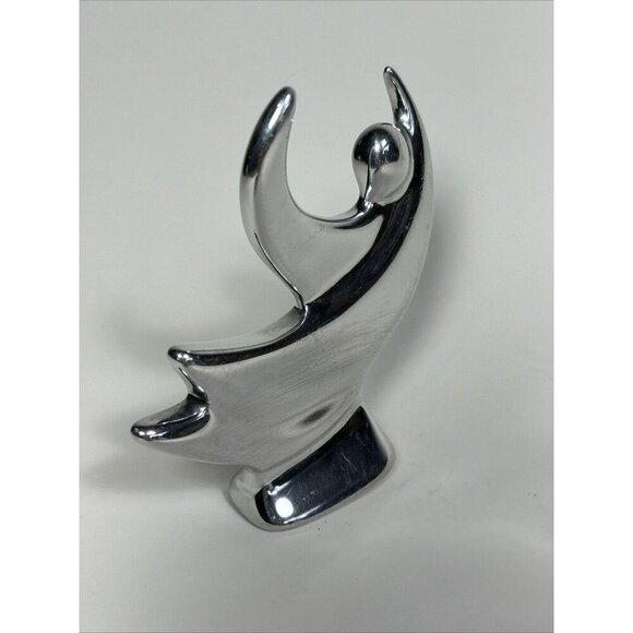 Hoselton Aluminum Abstract Dancer sculpture 3 1/2" tall light scratches - Picture 7 of 8